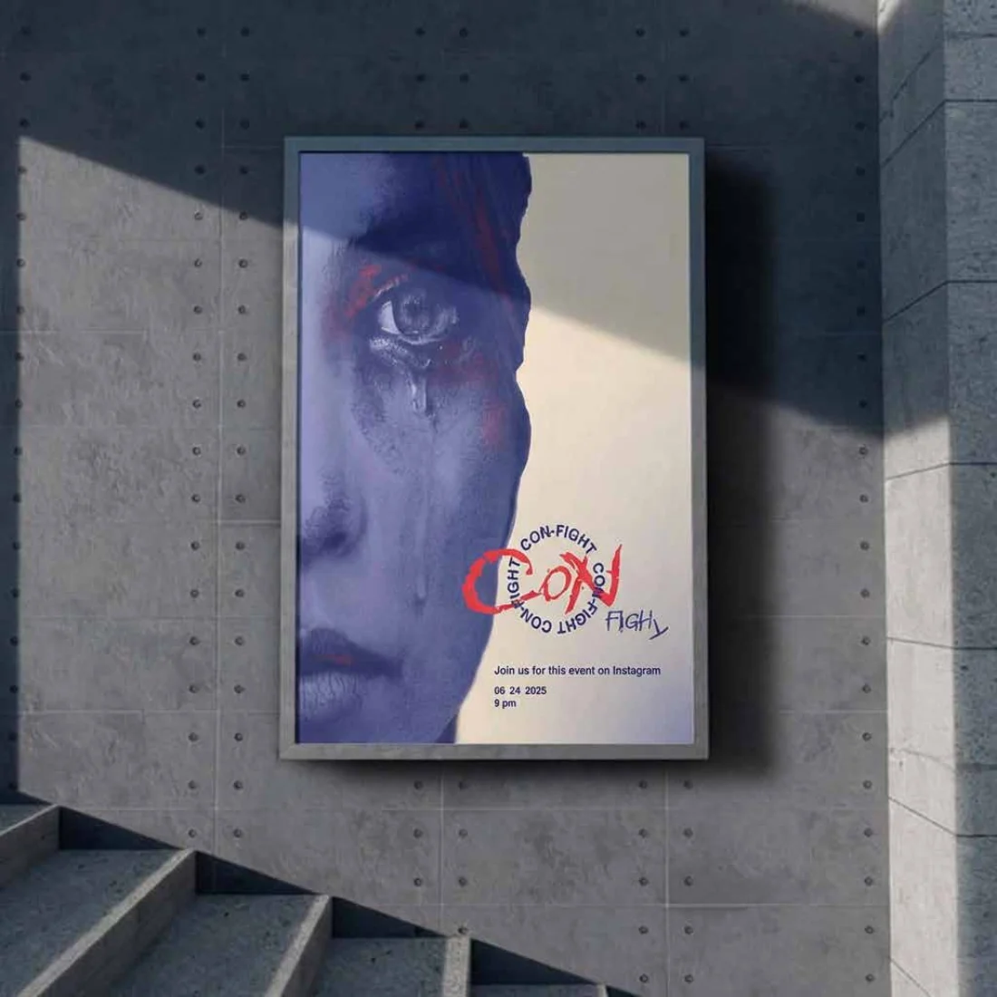 Con-Fight framed poster mockup
